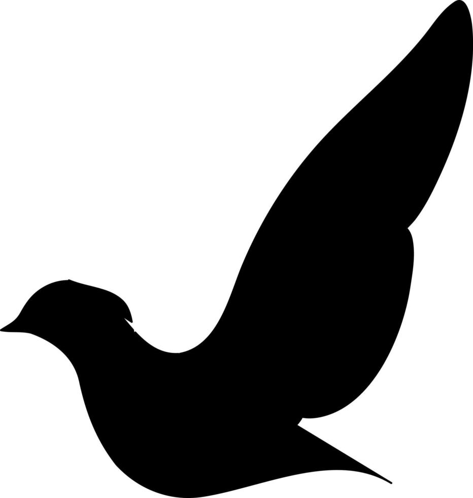 Bird silhouette illustration in black color. vector