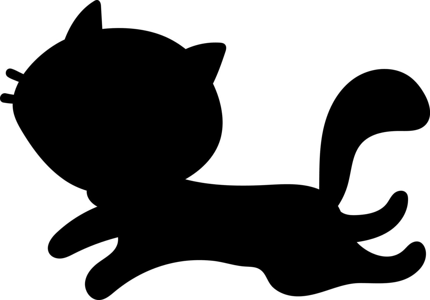 Black cat silhouette pet. vector