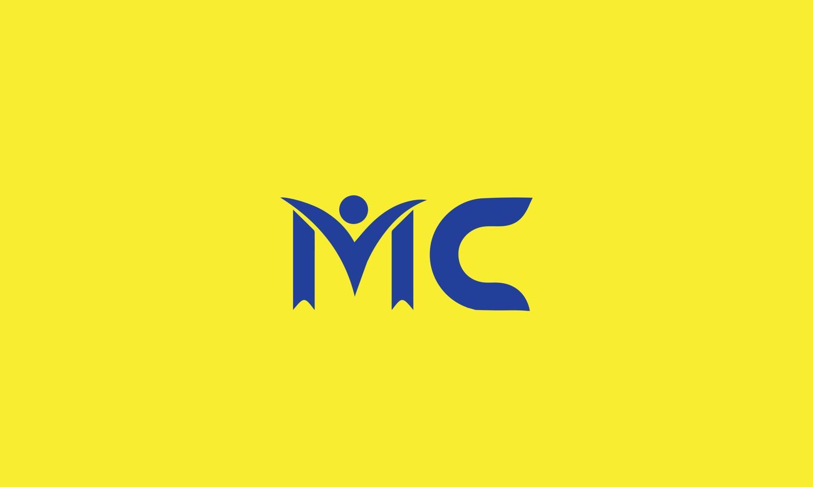letras iniciales del logotipo de mc mc vector