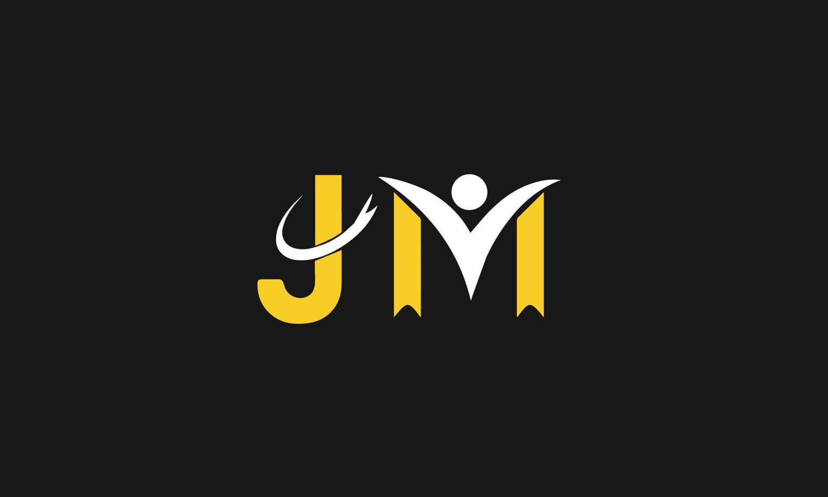 plantilla de diseño de logotipo inicial de letra jm mj vector