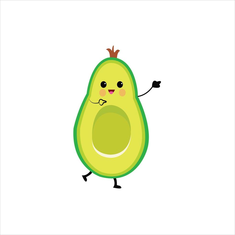 vector medio aguacate comida saludable dieta fruta orgánico vegetal vector dibujado a mano dibujos animados arte