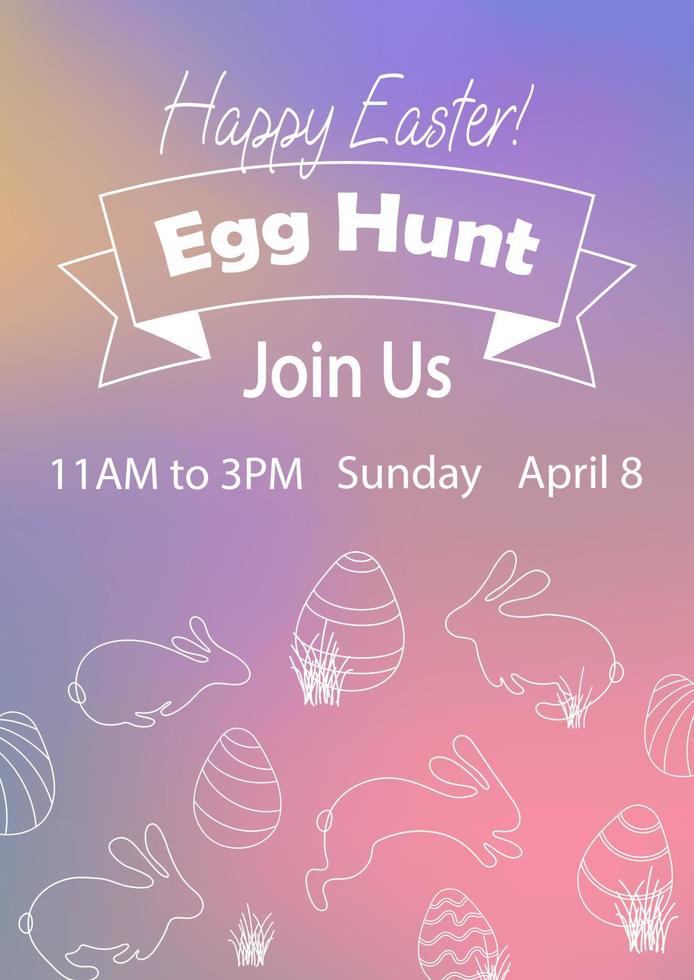 Happy Easter egg hunt background vector illustration