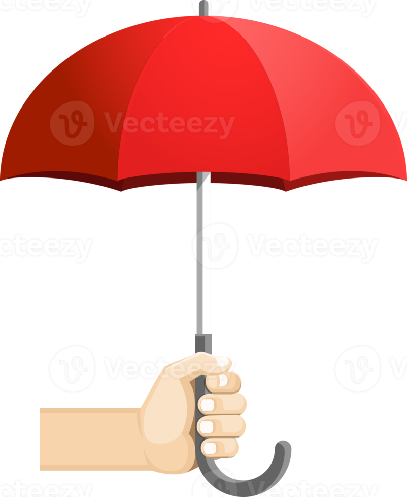 red umbrella with hand png