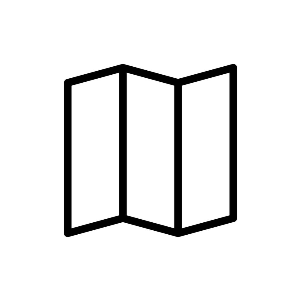 Map icon in line style design isolated on white background. Editable stroke. vector