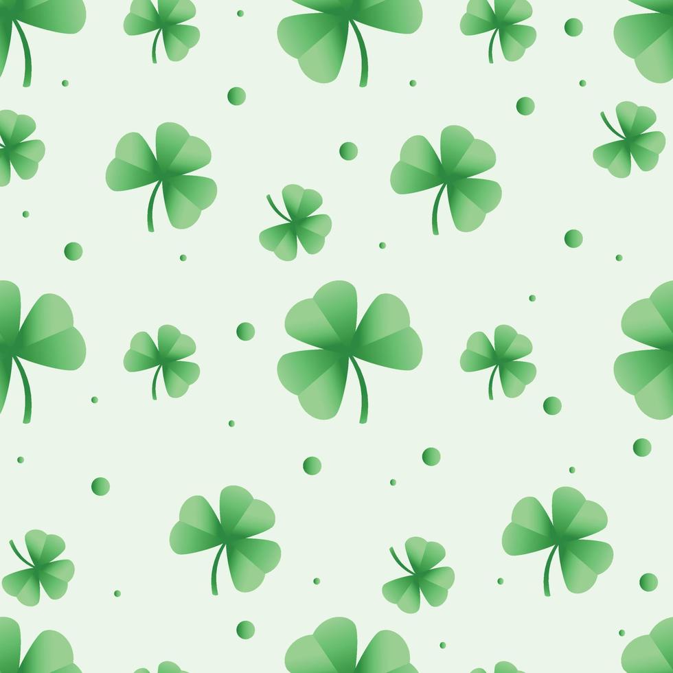 Clover leaf seamless pattern. St Patrick's Day symbol, Irish lucky shamrock background vector