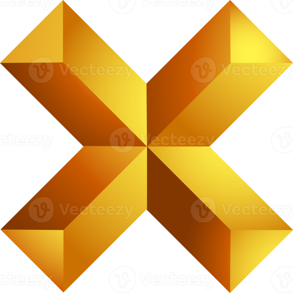 Alphabet gold colour style png