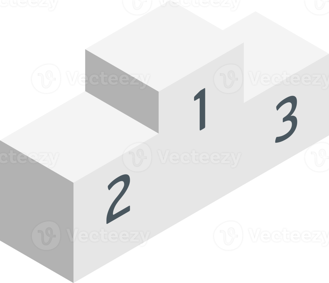 Winning podium isometric png