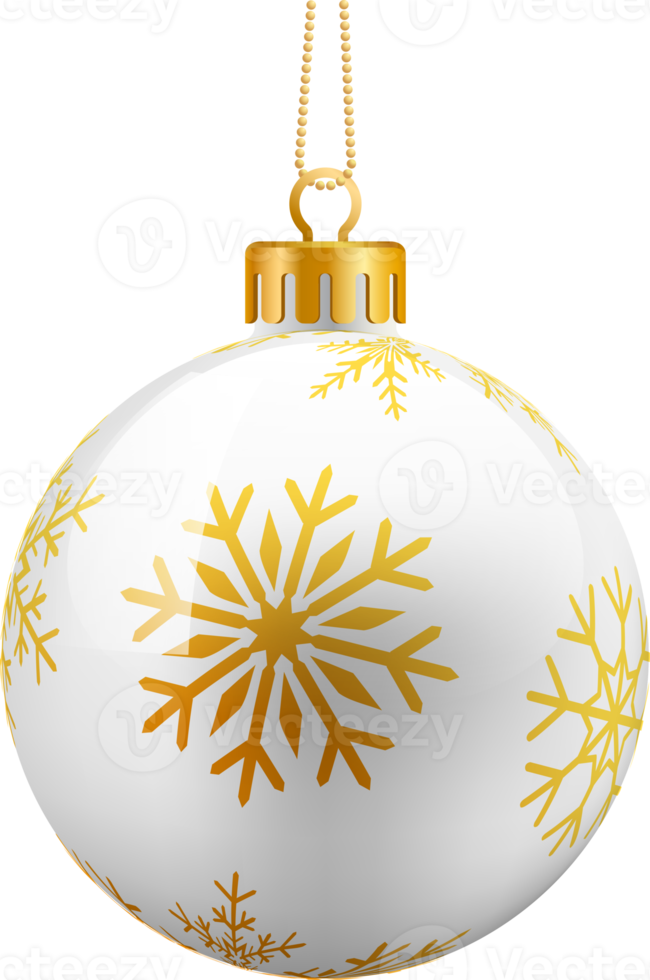 ornement de boules de noël en or png