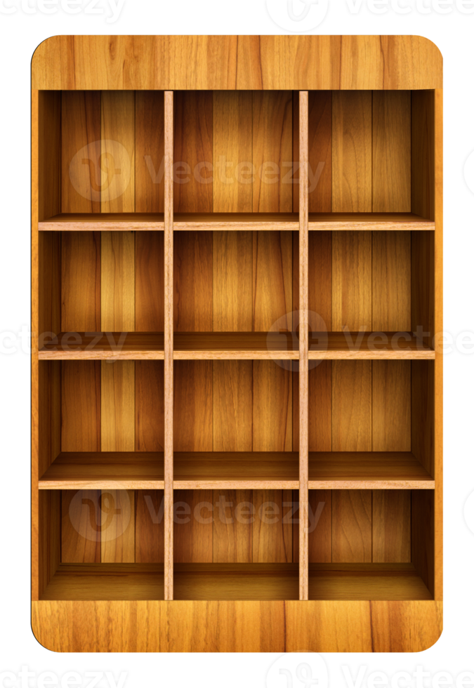 3d Old Wooden book Shelf png