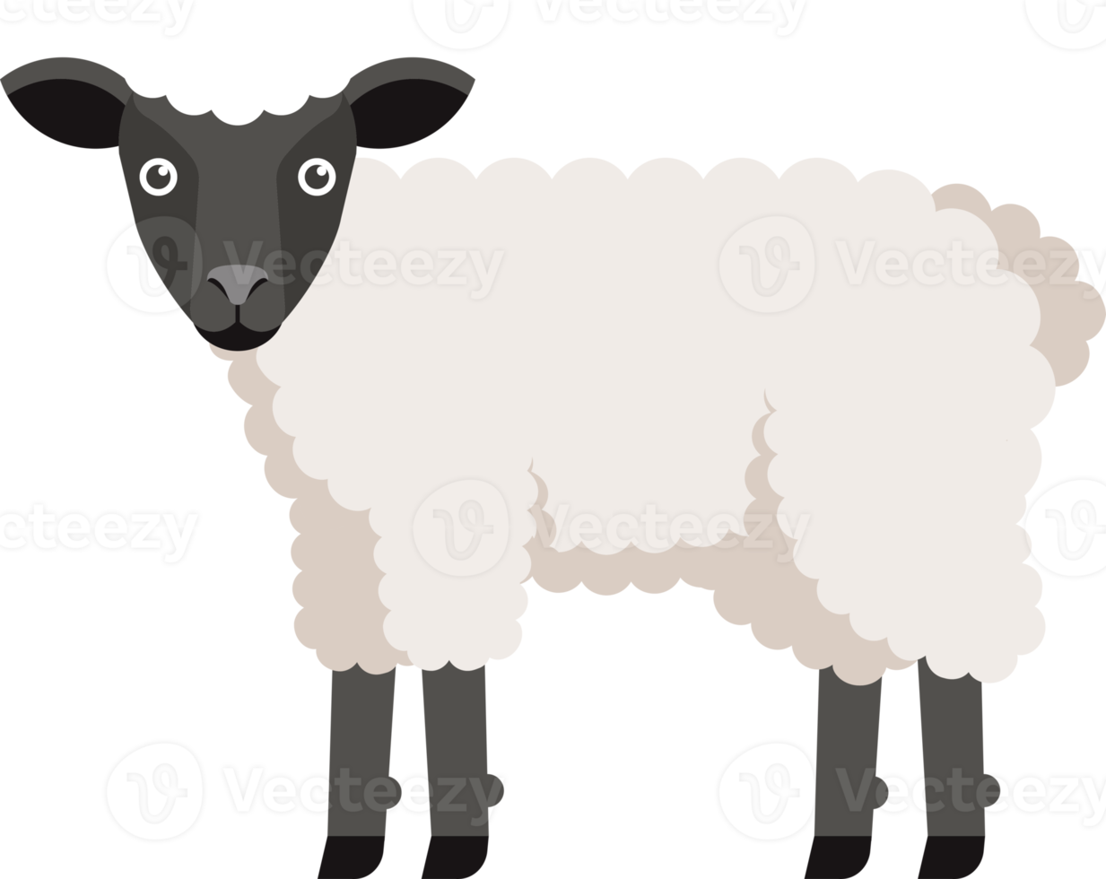 Sheep flat color png