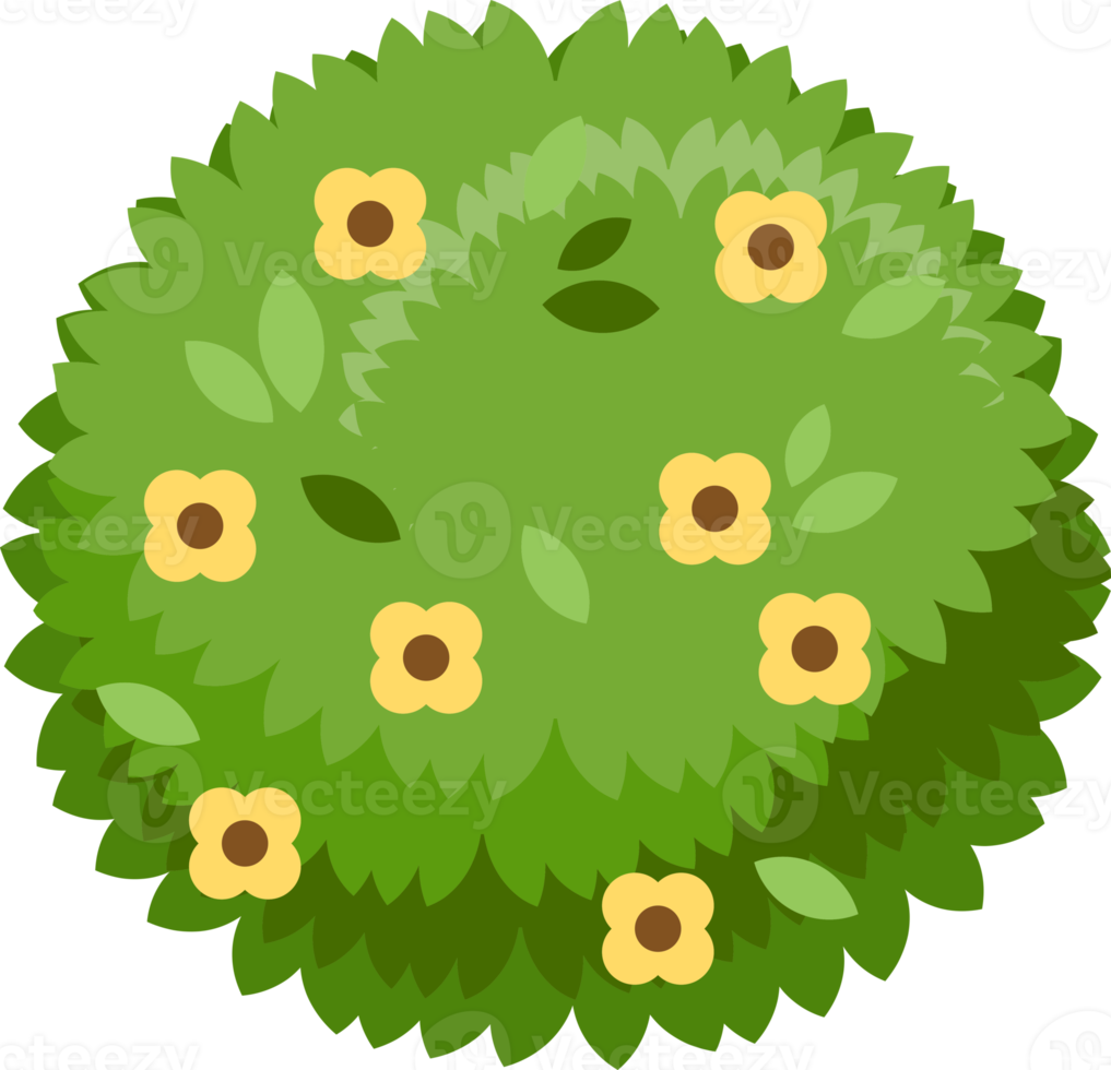 Tree foliage bush flat color png