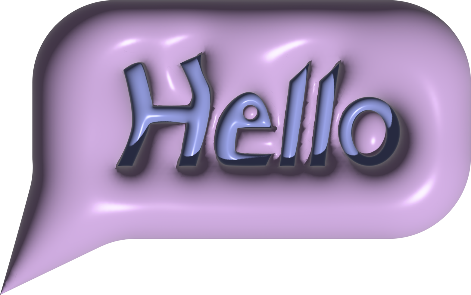 purple 'hello' conversation bubble png