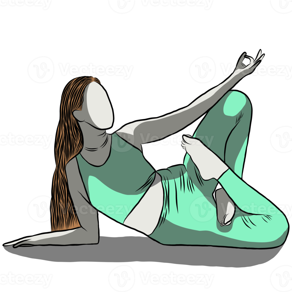 ejercicio de mujer en yoga png