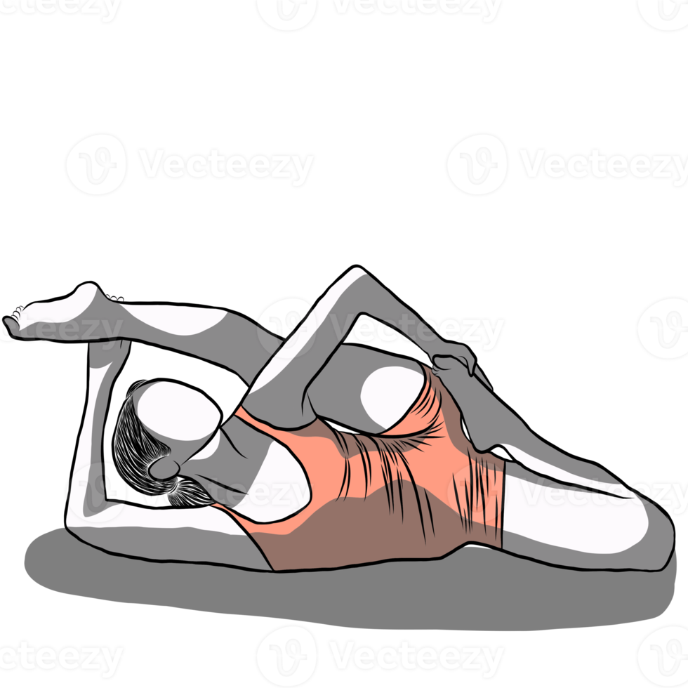 Woman exercise in yoga png