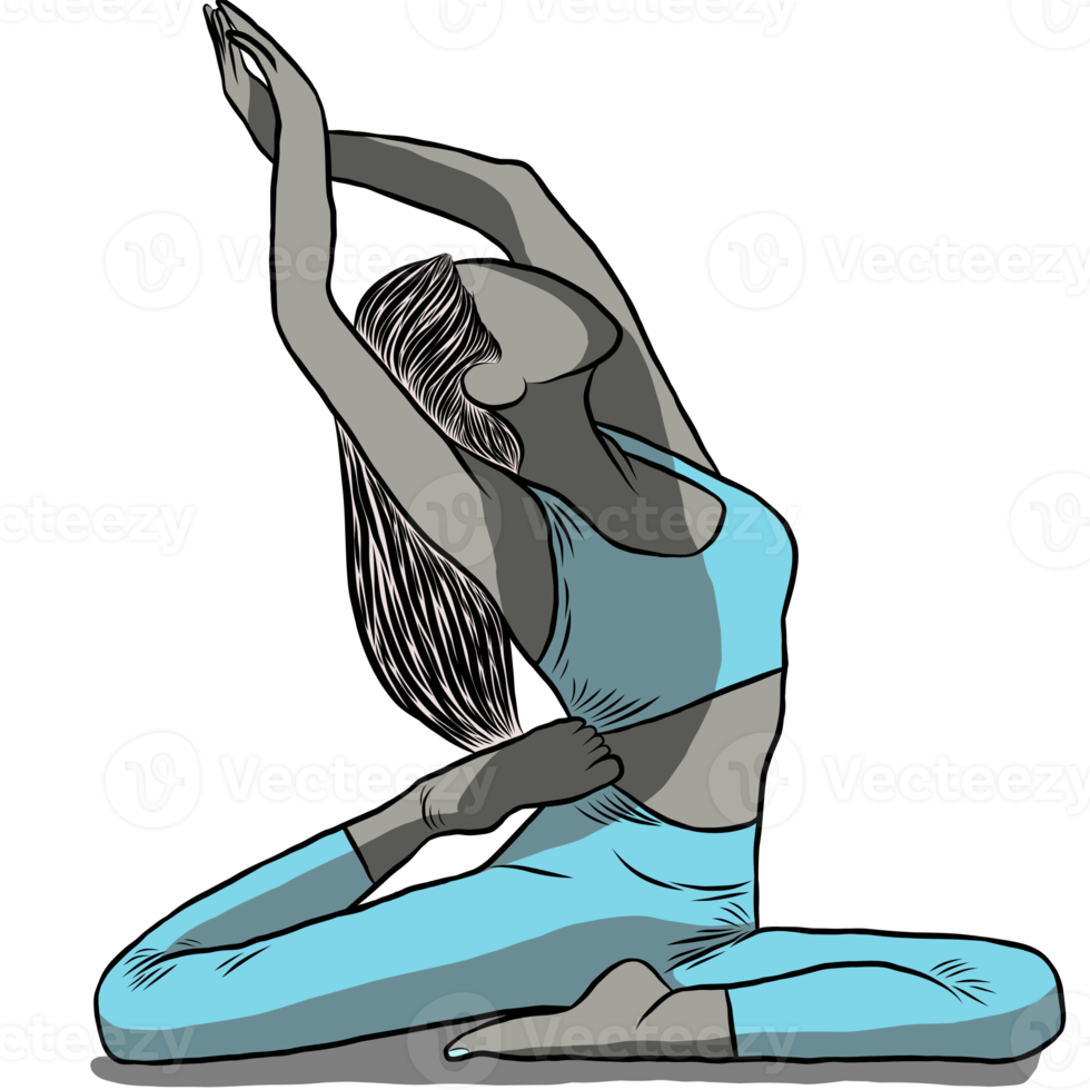 Woman exercise in yoga png