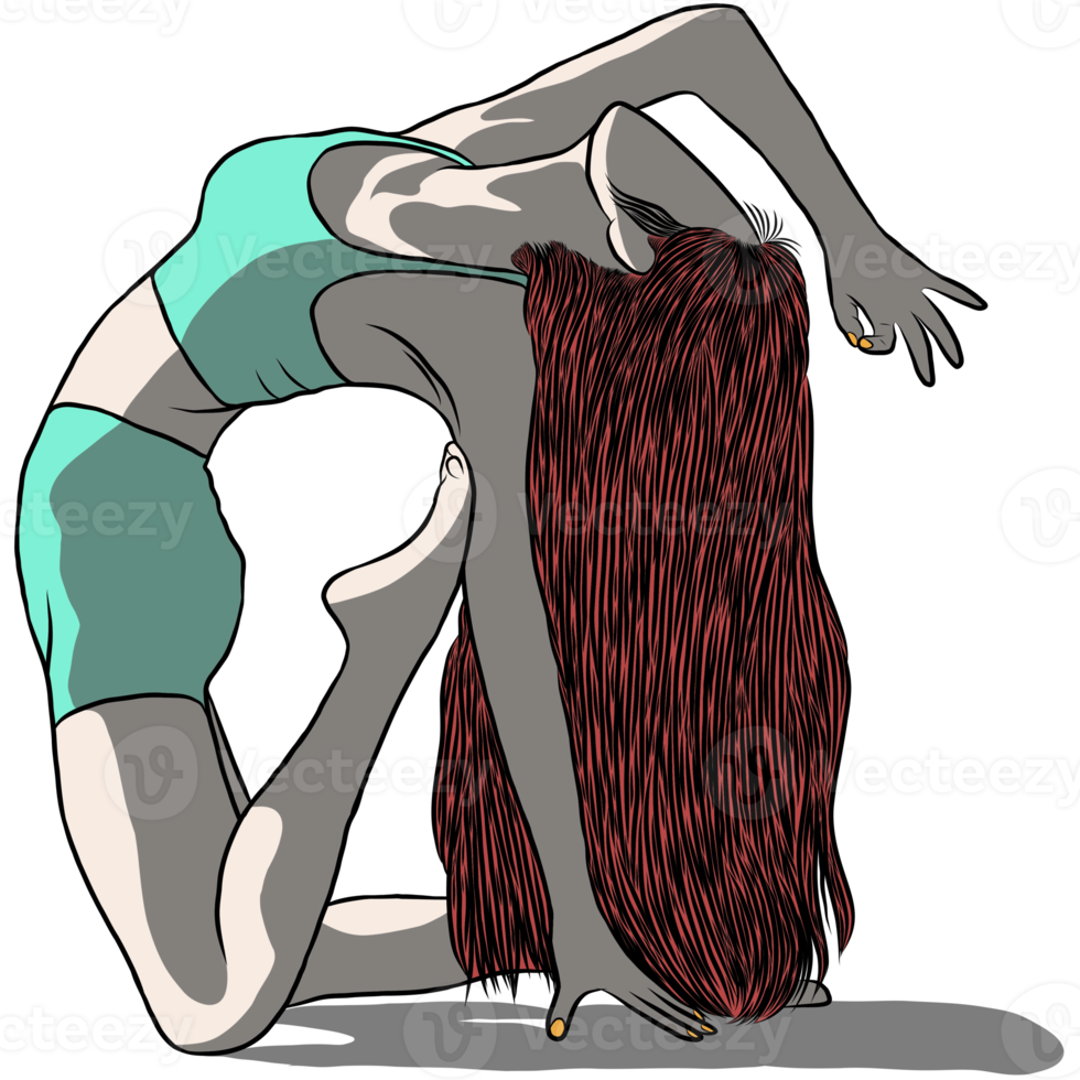 Woman exercise in yoga png