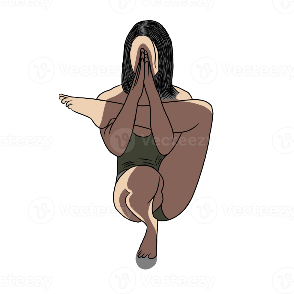 Woman exercise in yoga posture png