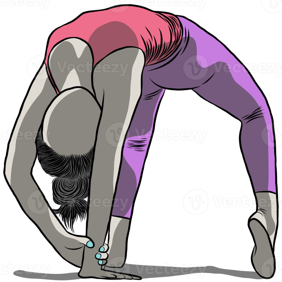 Woman exercise in yoga png