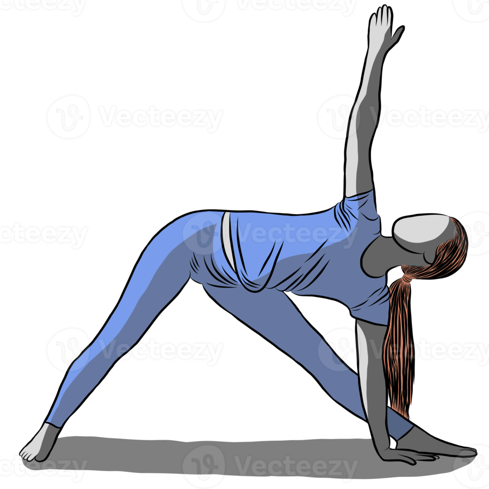 Woman exercise in yoga png