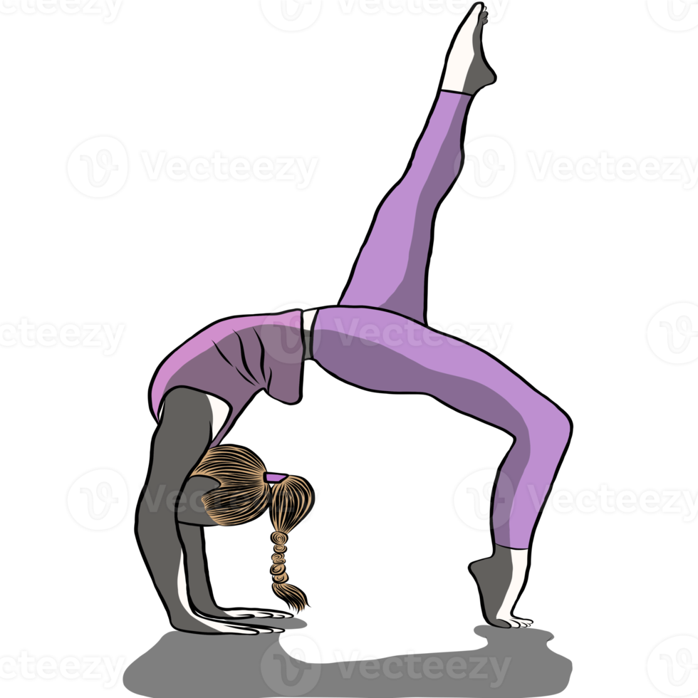 Woman exercise in yoga png