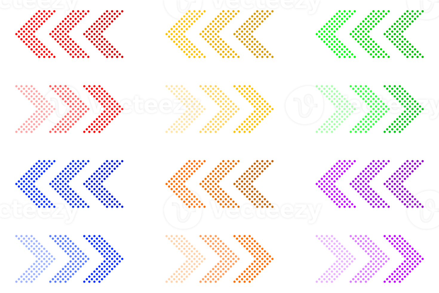Directional Arrow icon set. Colorful arrow symbol right and left direction png