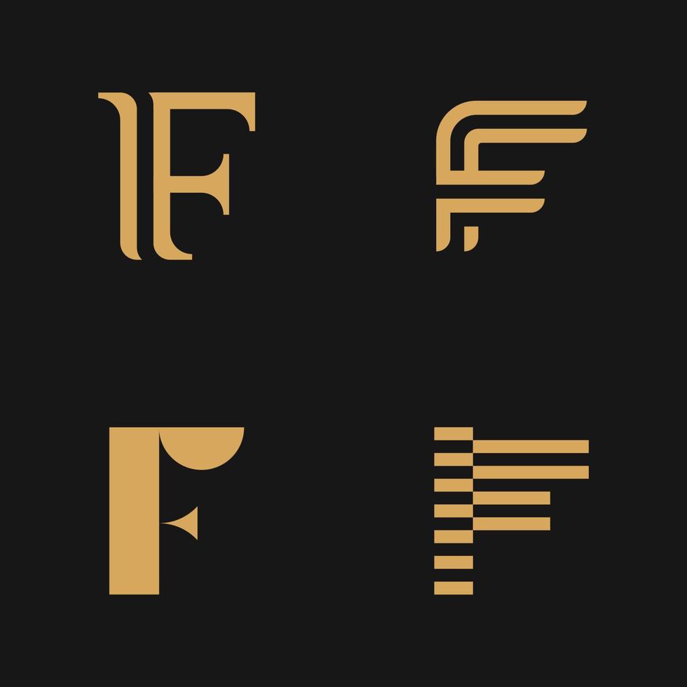 elementos de plantilla de vector de logotipo de letra f