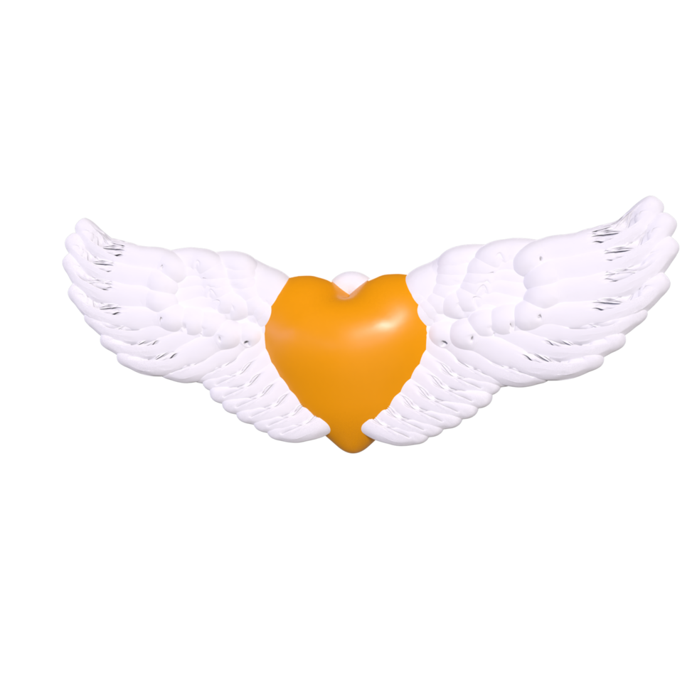 heart with wings isolated on background png