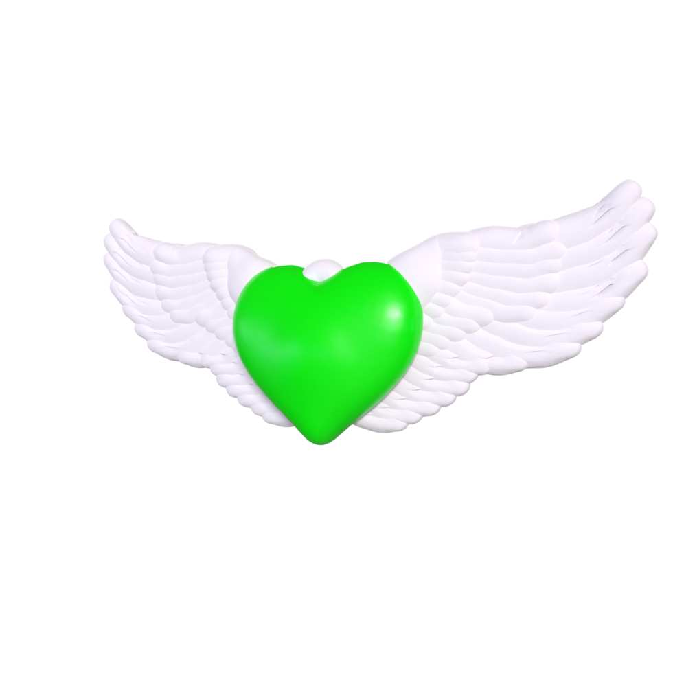 heart with wings isolated on background png