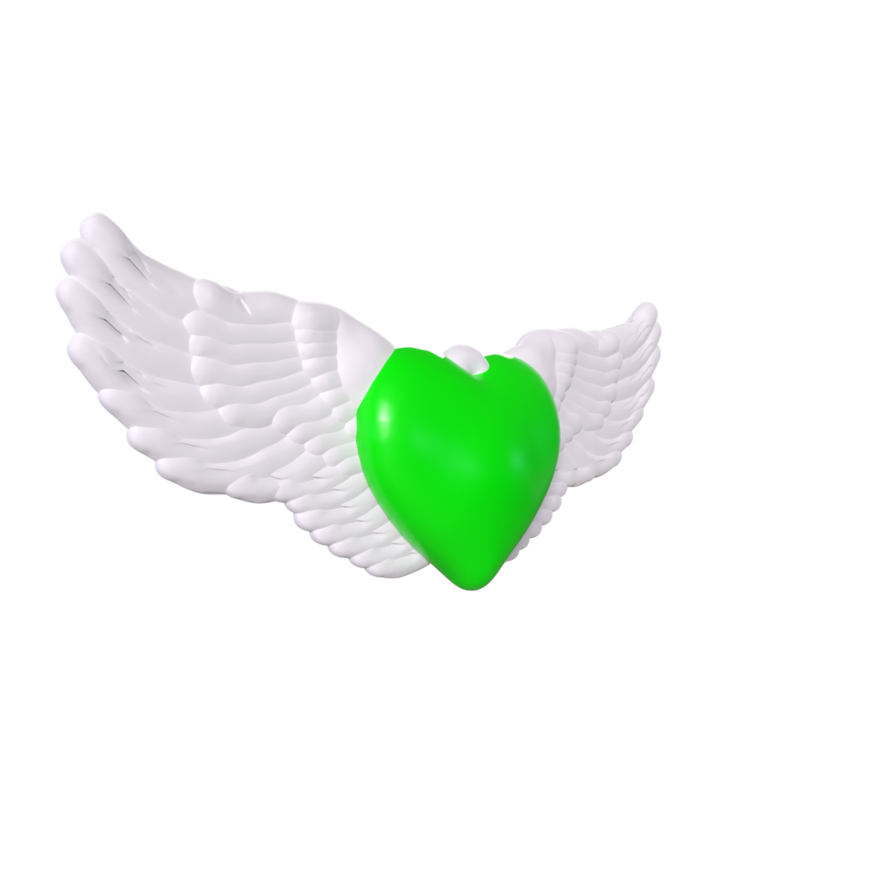 coeur avec des ailes isolé sur fond png