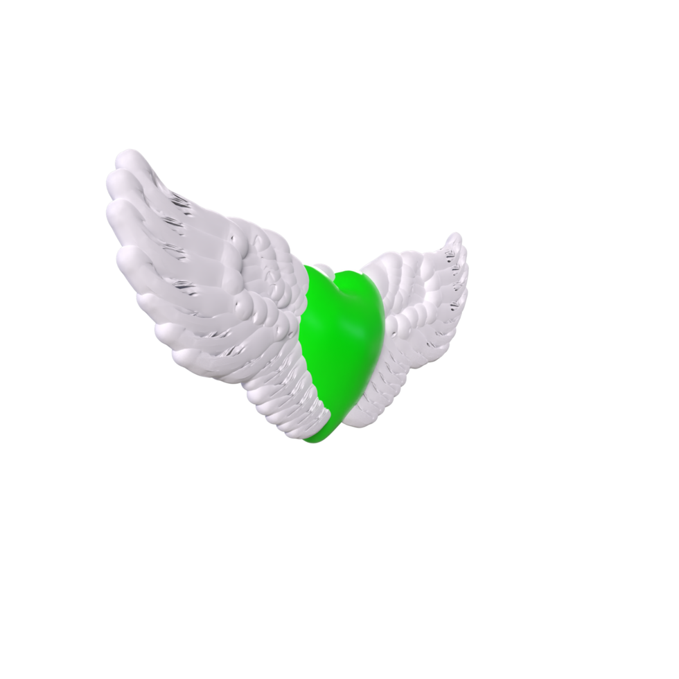 heart with wings isolated on background png