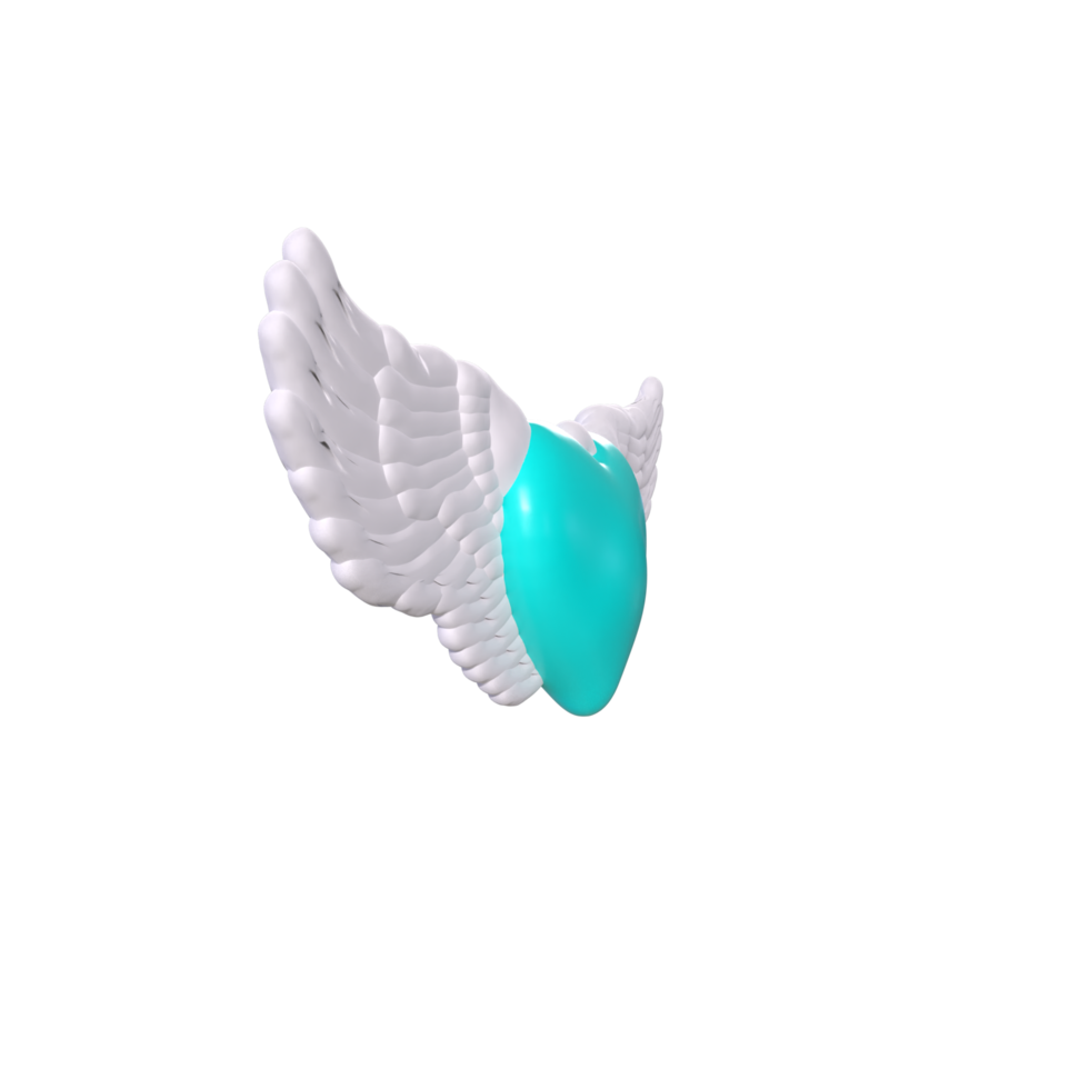 heart with wings isolated on background png