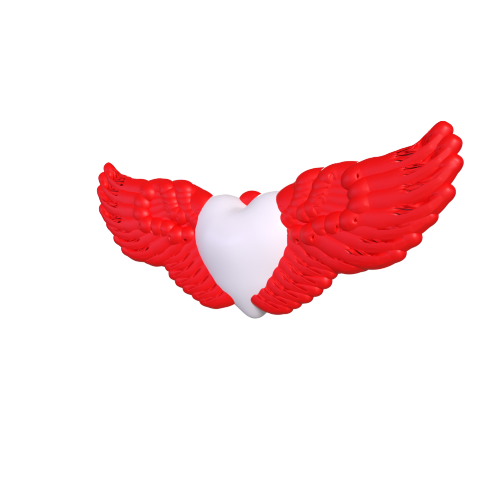 heart with wings isolated on background png