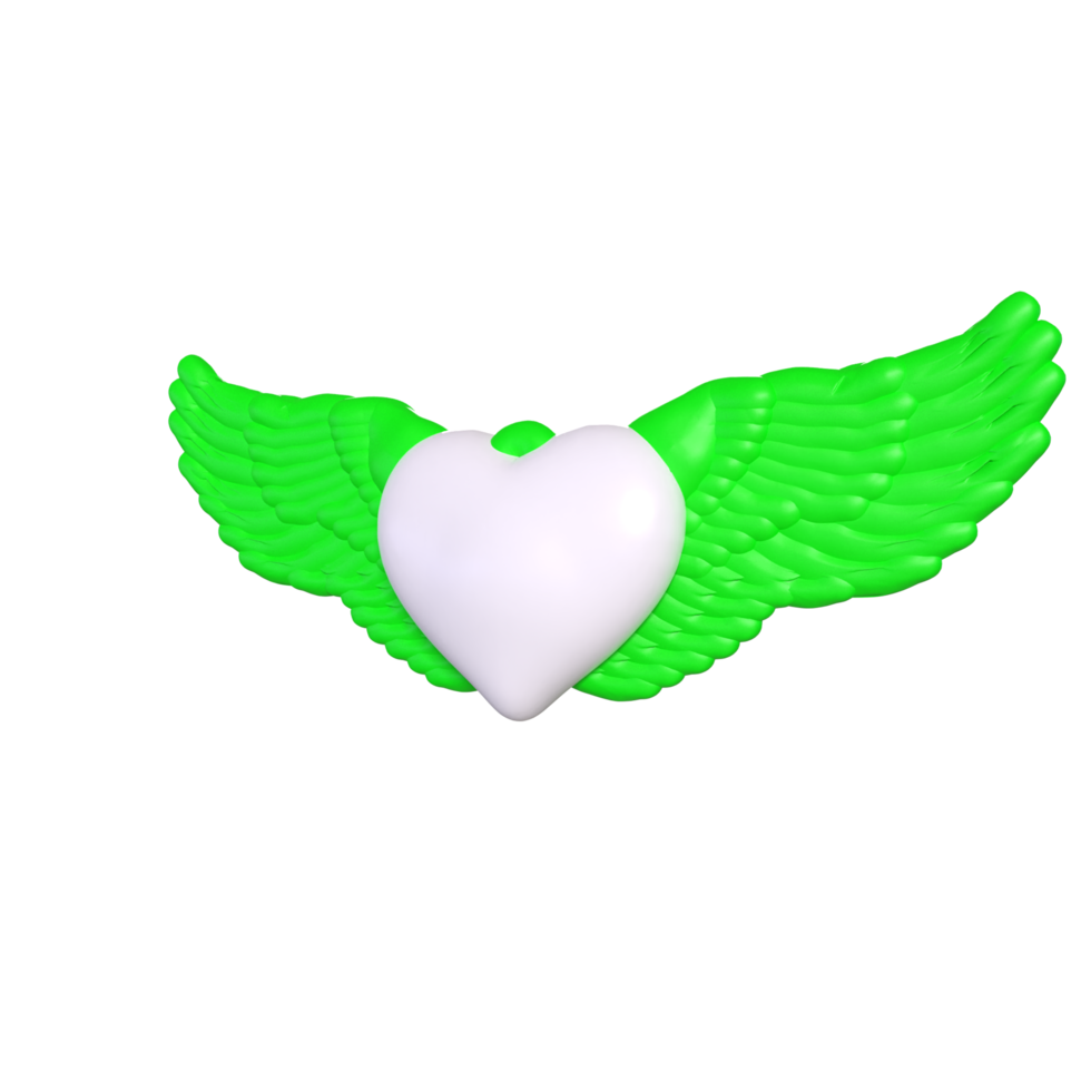 heart with wings isolated on background png