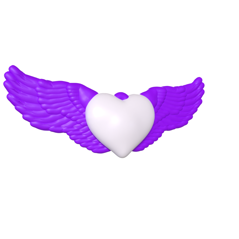 heart with wings isolated on background png