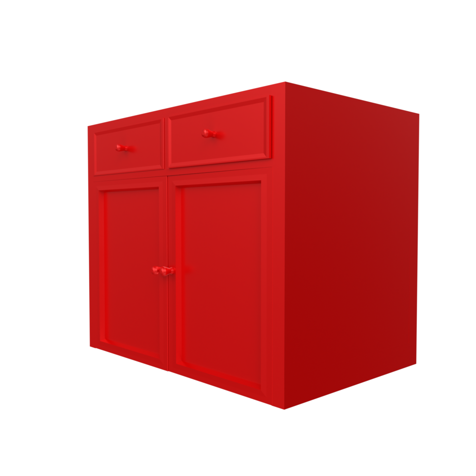 modern kitchen cabinet isolated on transparent png