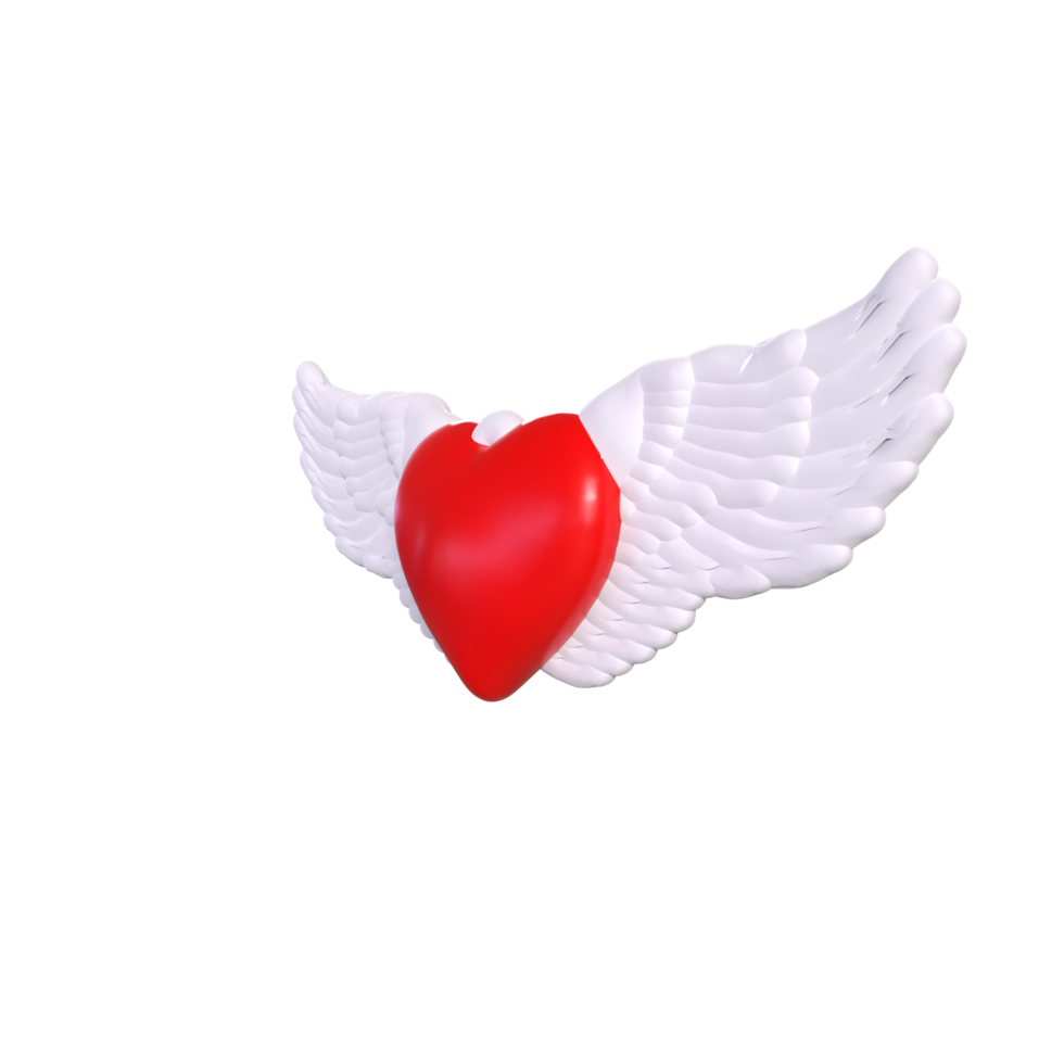 heart with wings isolated on background png