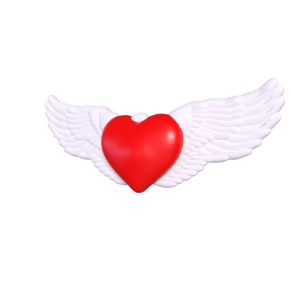 heart with wings isolated on background png