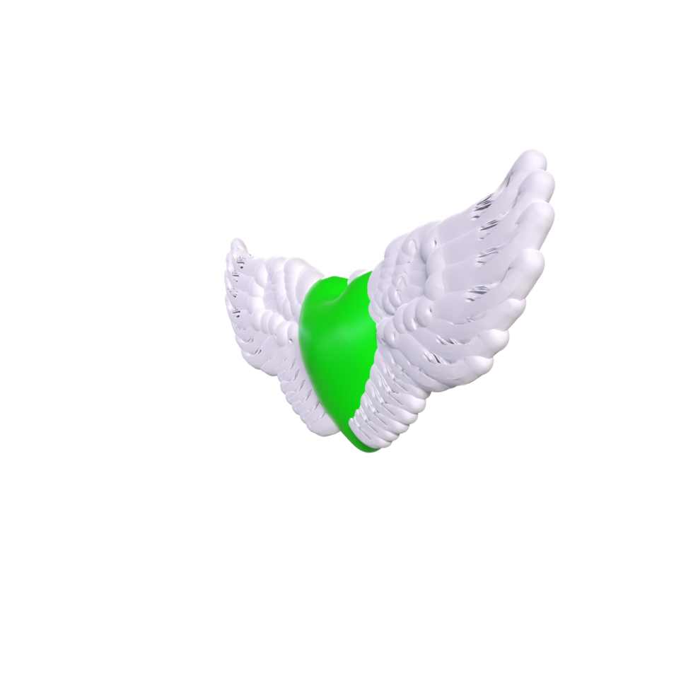 heart with wings isolated on background png