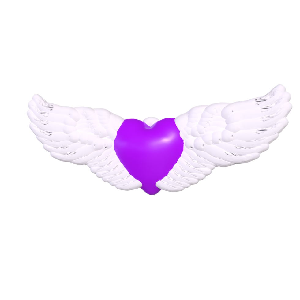 heart with wings isolated on background png