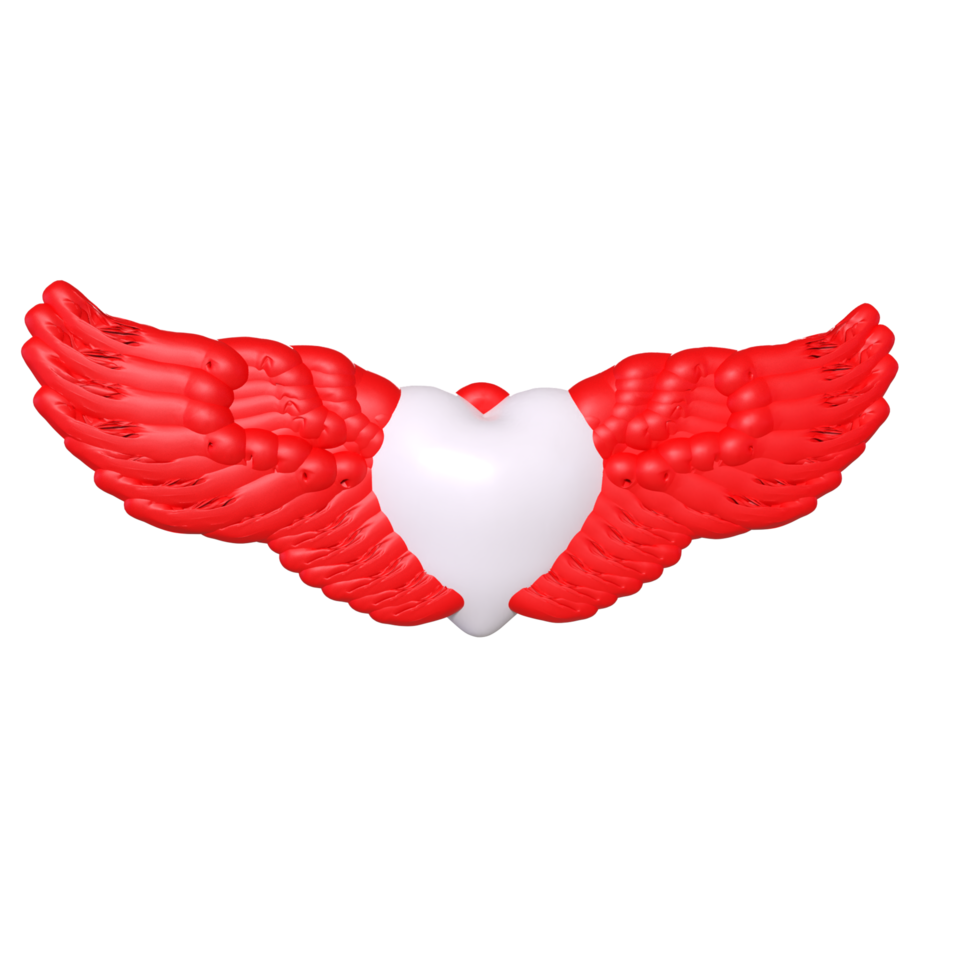 heart with wings isolated on background png