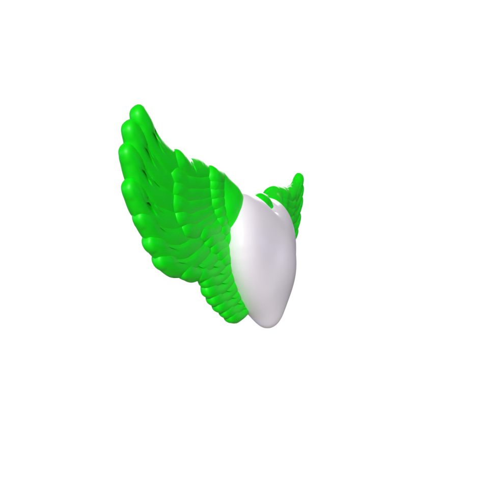 heart with wings isolated on background png