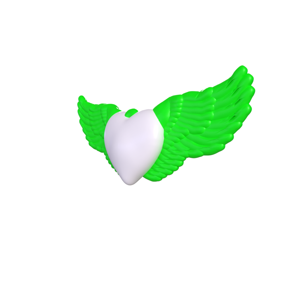 heart with wings isolated on background png