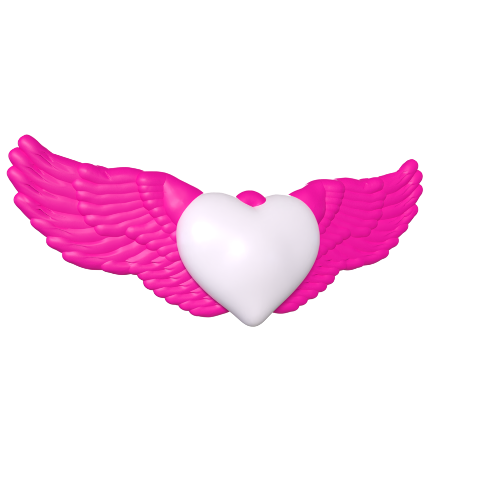heart with wings isolated on background png