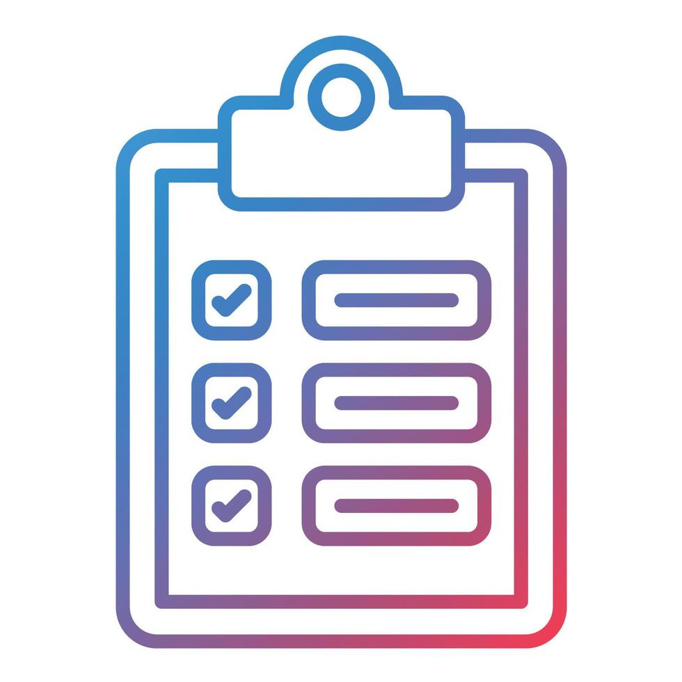 Task Planning Line Gradient Icon vector