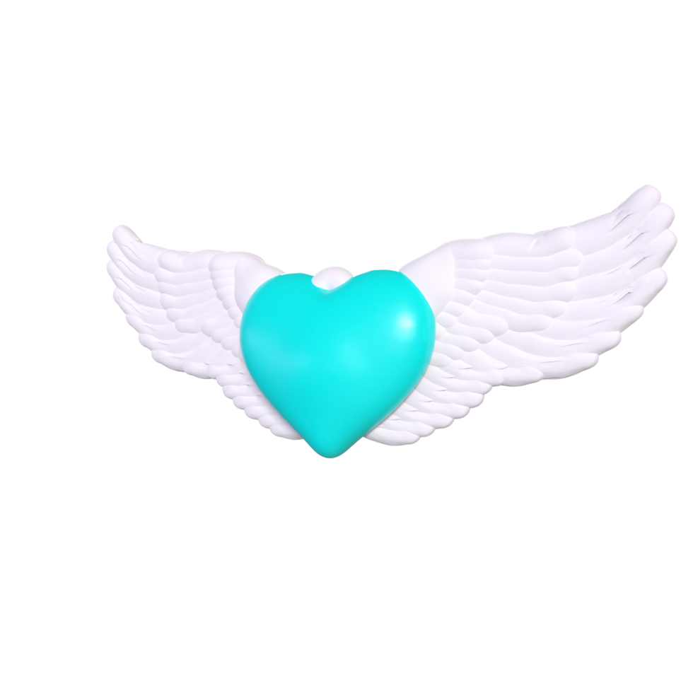 heart with wings isolated on background png
