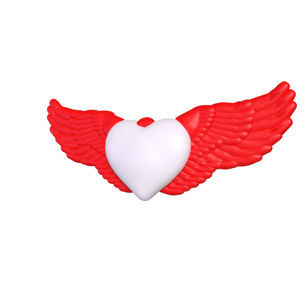 heart with wings isolated on background png