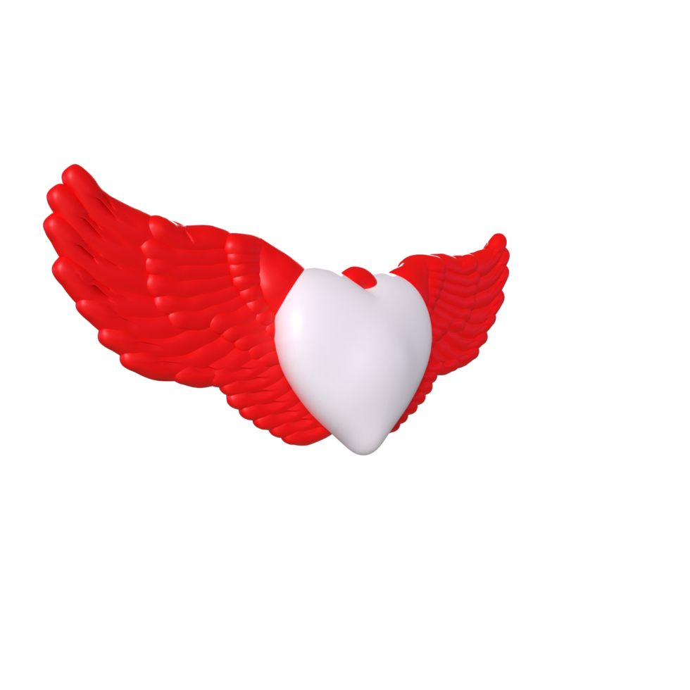 heart with wings isolated on background png
