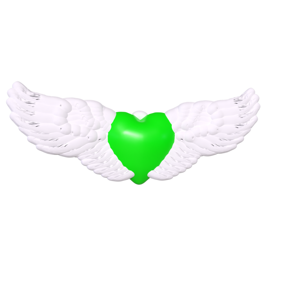 coeur avec des ailes isolé sur fond png