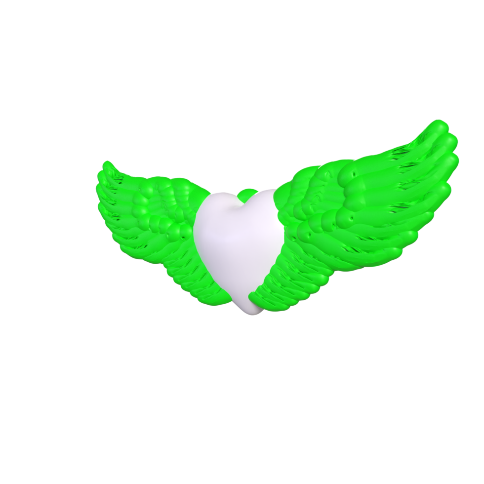 heart with wings isolated on background png