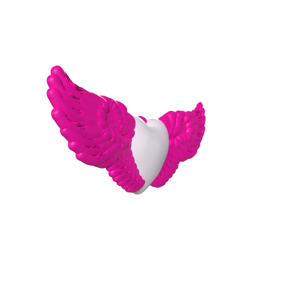 heart with wings isolated on background png